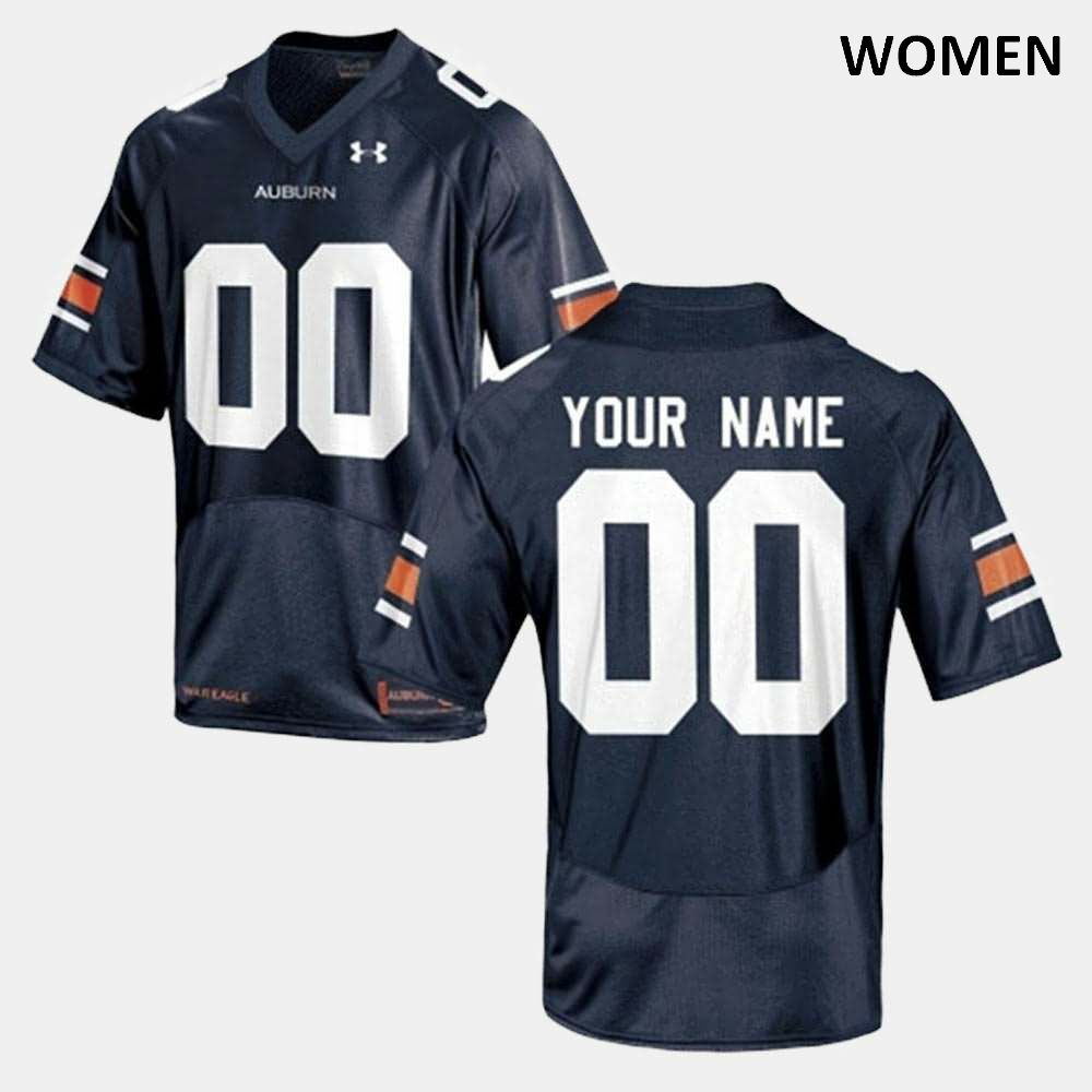 Auburn Tigers Women's Custom #00 Navy Under Armour Stitched College NCAA Authentic Football Jersey BCN1274VU